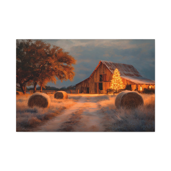 Country Christmas Eve Canvas - Texas Cowboy Creations