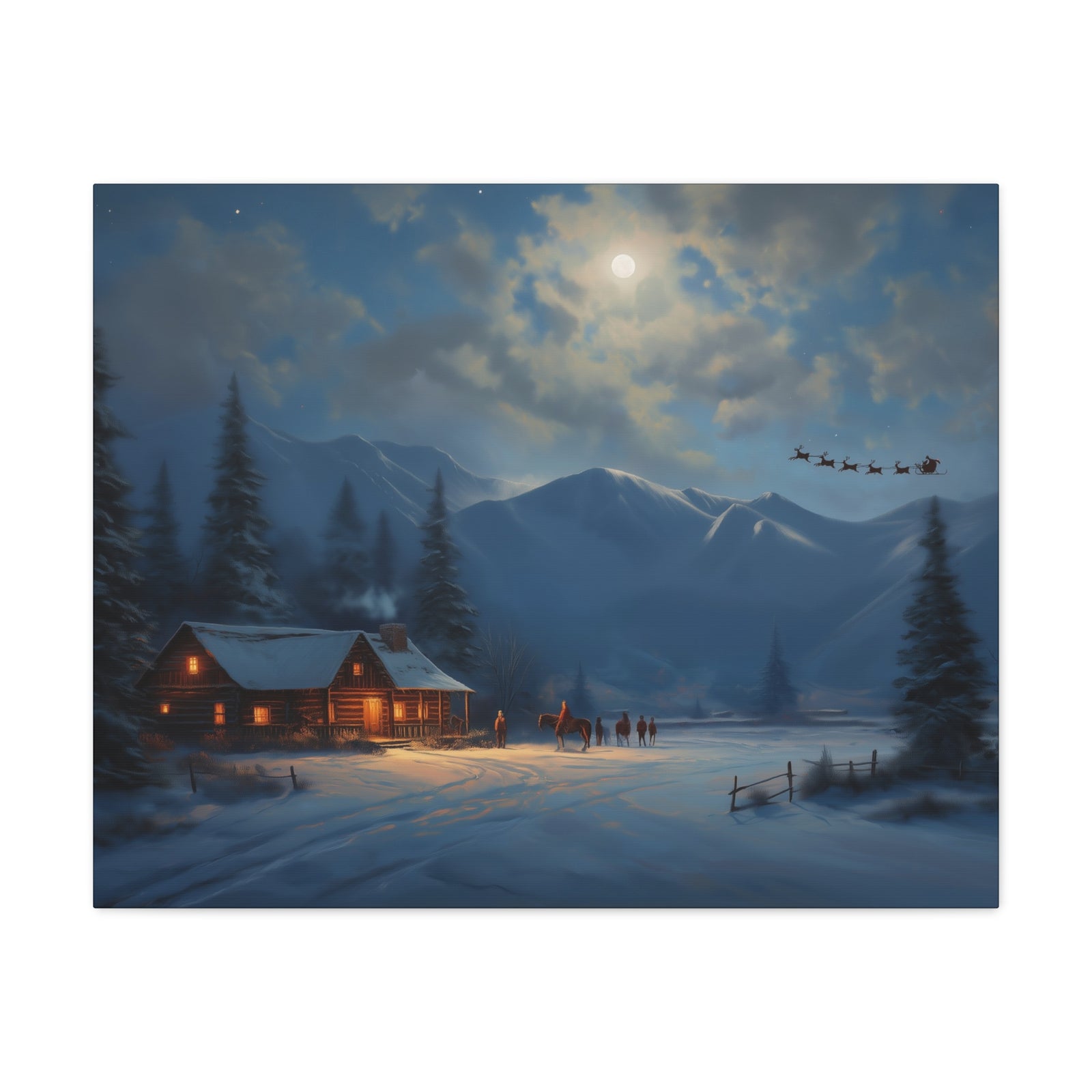 Christmas Moon Canvas - Texas Cowboy Creations