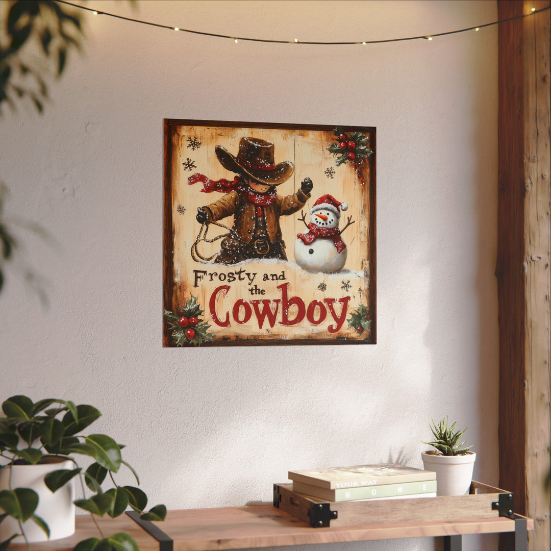 Frosty and the Cowboy | Western Christmas Fine Art Print