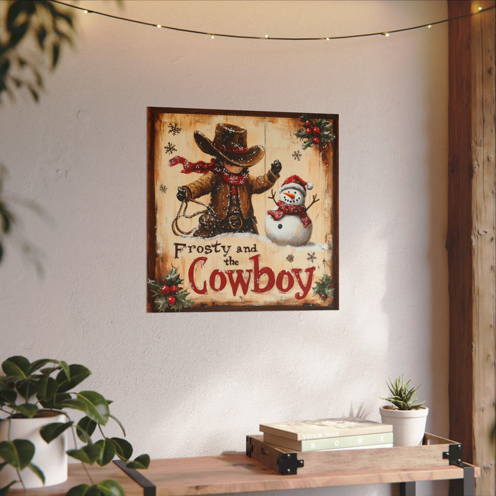 Frosty and the Cowboy | Western Christmas Fine Art Print