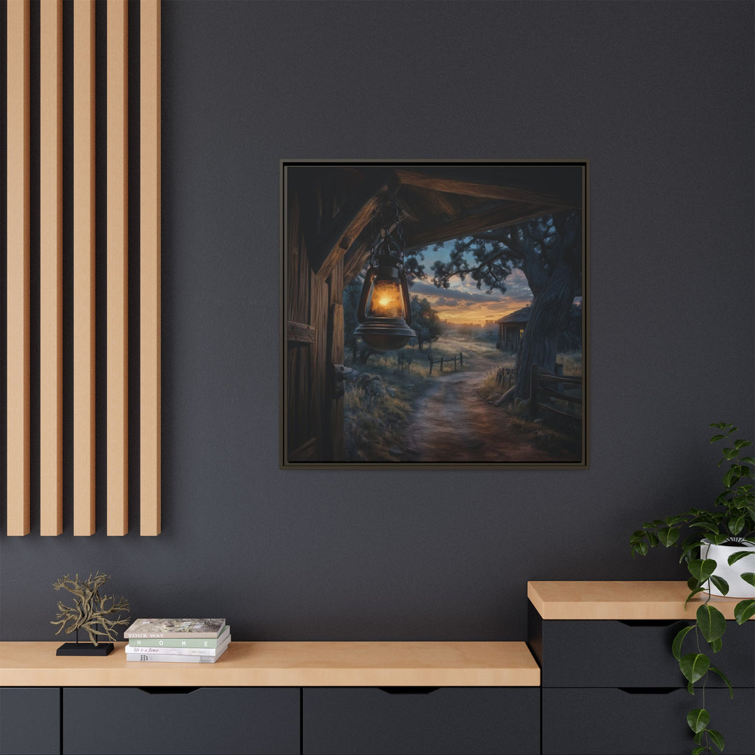 Texas Hill Country Sunset - Framed Square - Texas Cowboy Creations