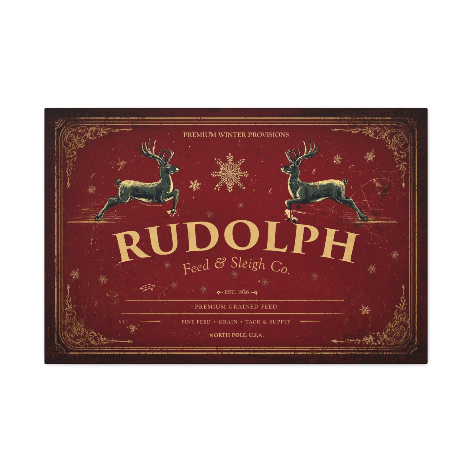 Rudolph Feed & Sleigh Co. Canvas - Texas Cowboy Creations