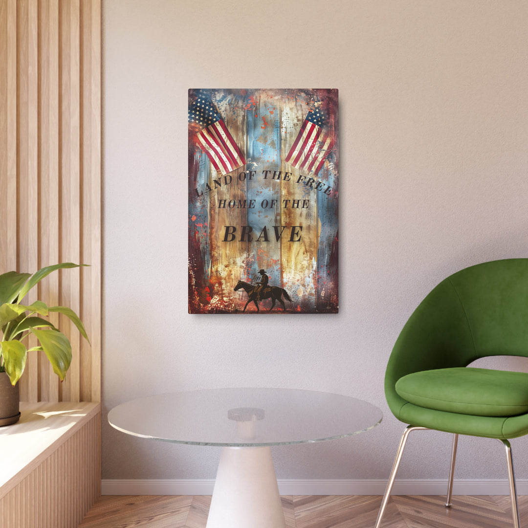 Brave Enough to Ride Free | 4th of July Metal Sign – Texas Patriotic Wall Art - Texas Cowboy Creations