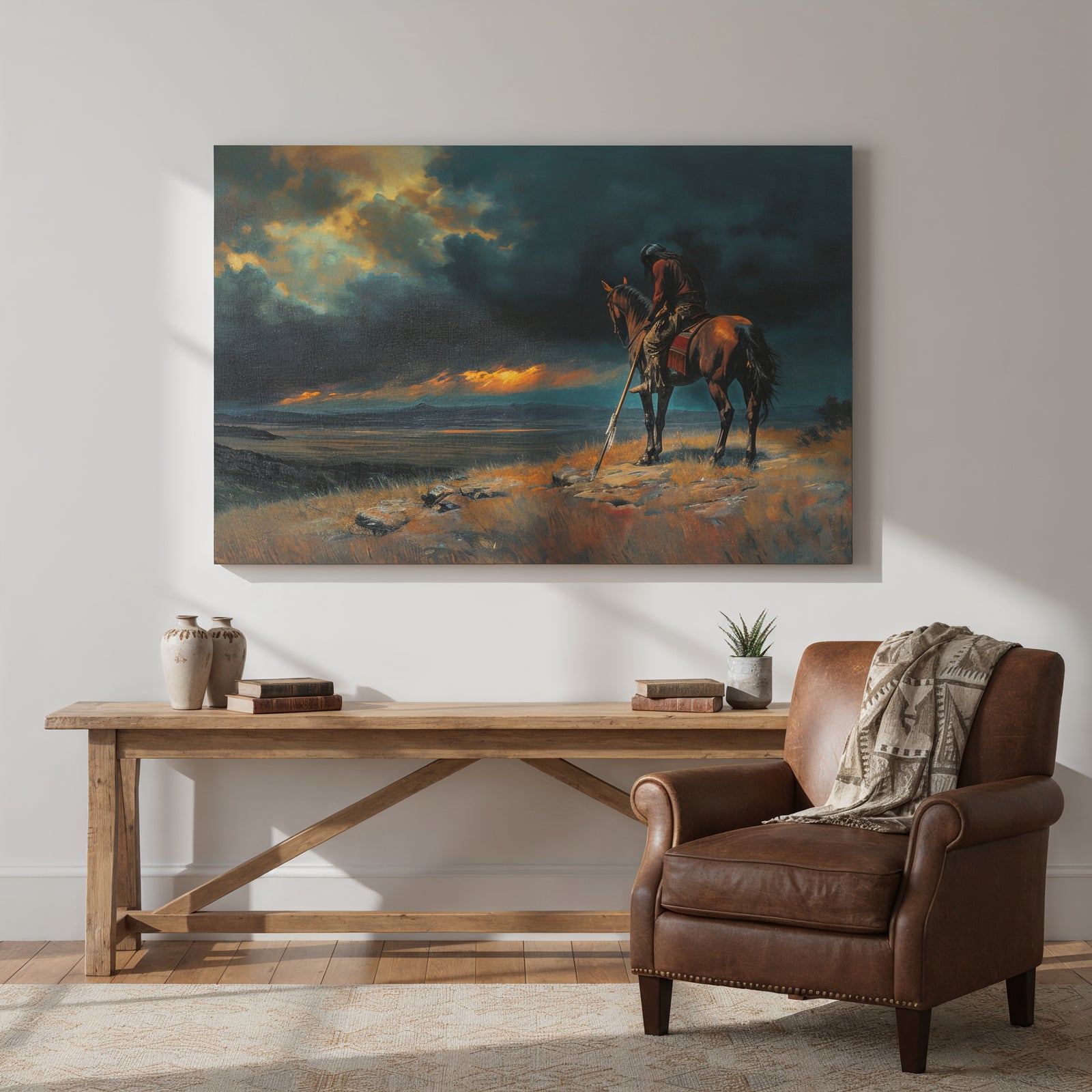 When the Sky Grows Heavy - Canvas - Texas Cowboy Creations
