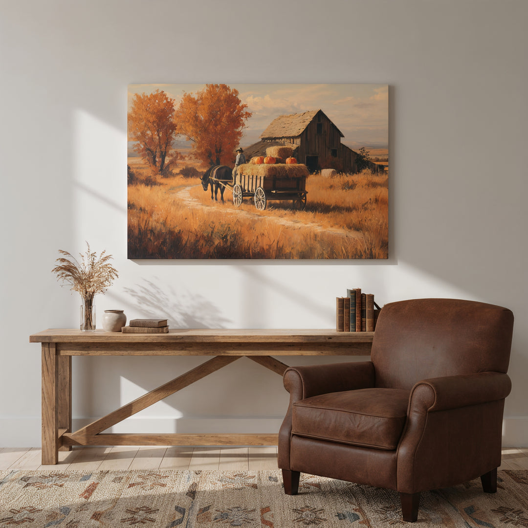 Autumn with Grampa - Canvas - Texas Cowboy Creations