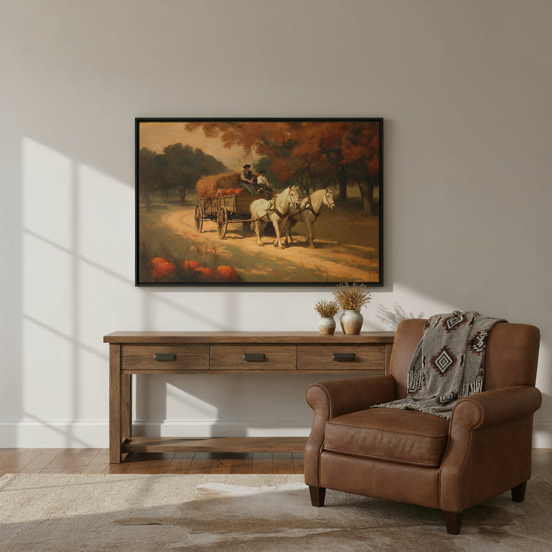 Fathers & Sons, Autumn Ride - Canvas - Texas Cowboy Creations