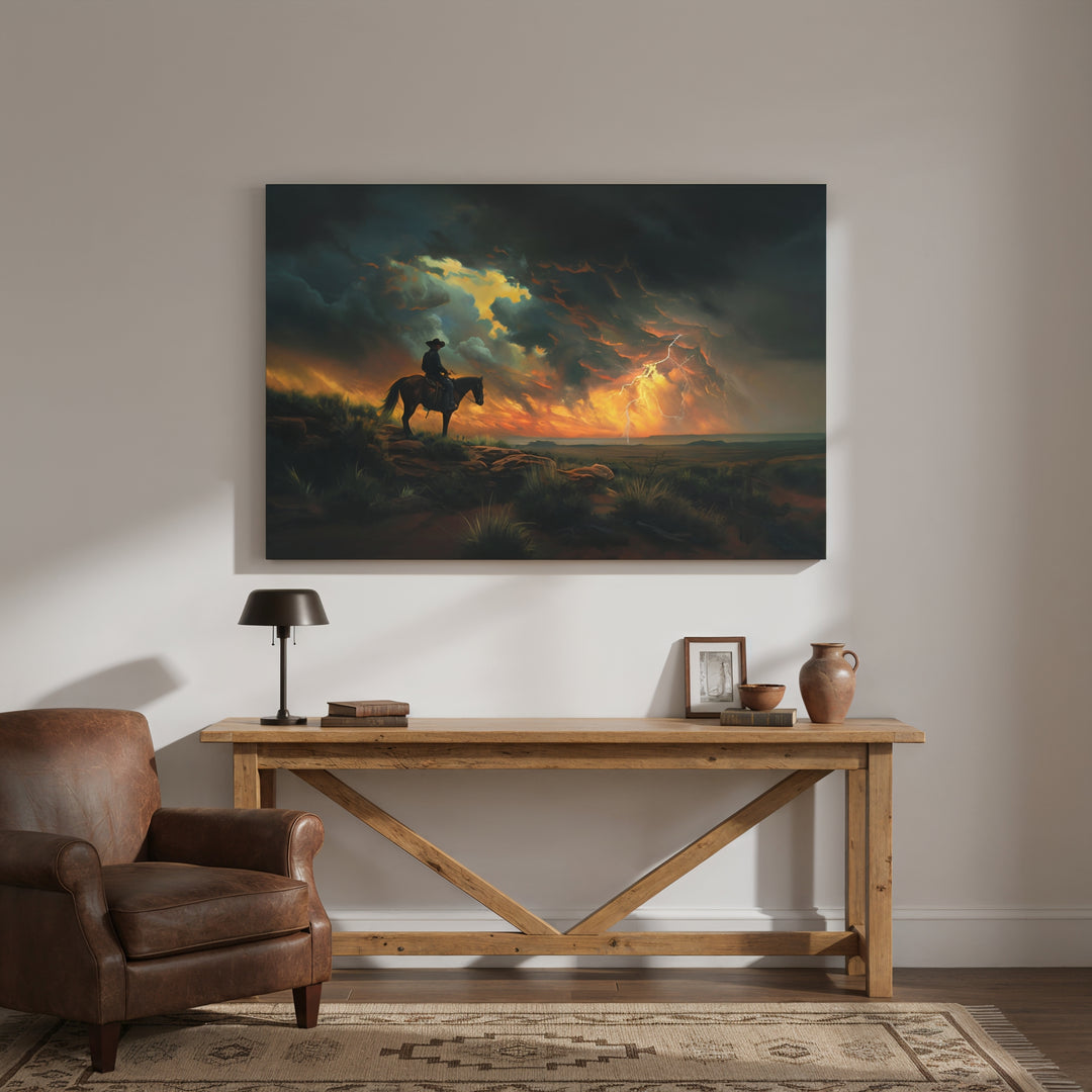 Cowboy’s Sunset Storm - Canvas - Texas Cowboy Creations