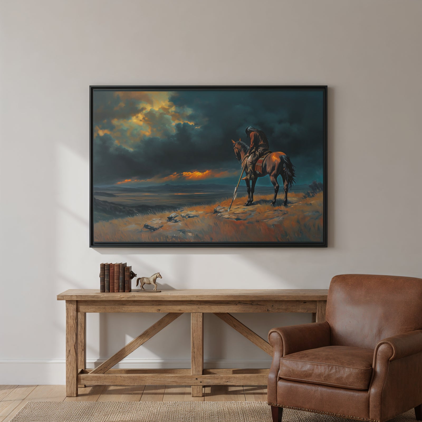 When the Sky Grows Heavy - Canvas - Texas Cowboy Creations