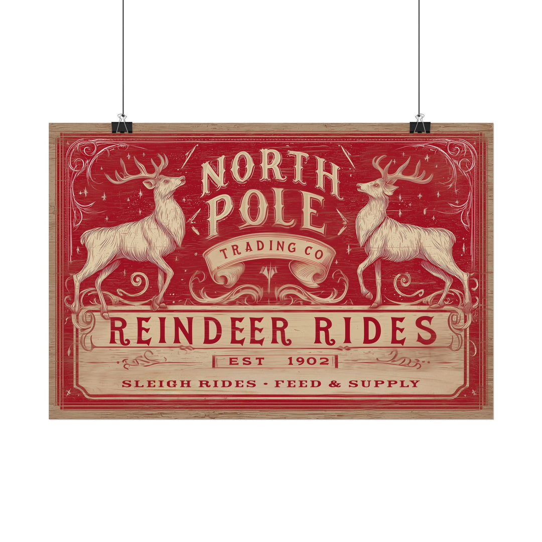 North Pole Trading Co. – Reindeer Rides | Fine Art Print