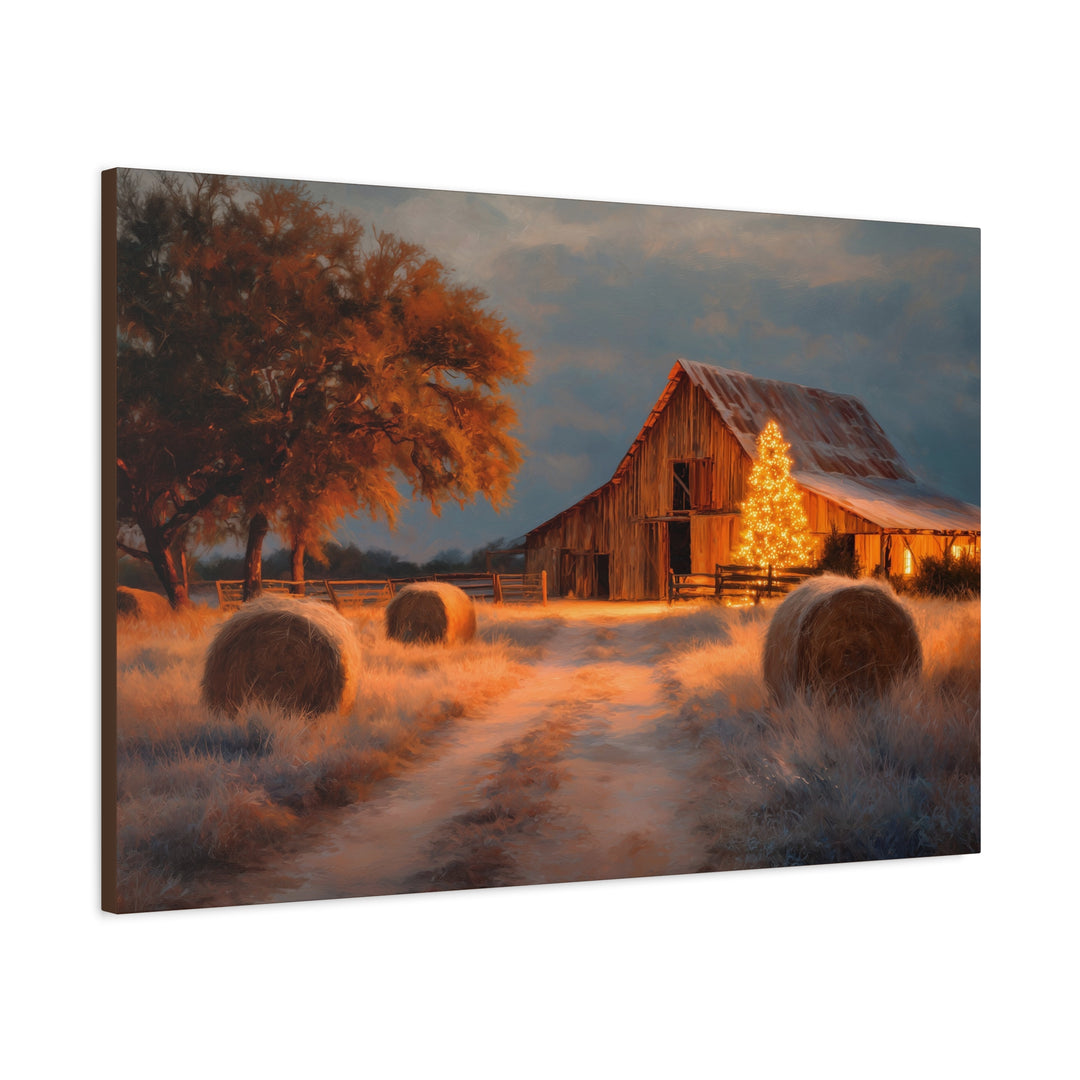 Country Christmas Eve Canvas - Texas Cowboy Creations