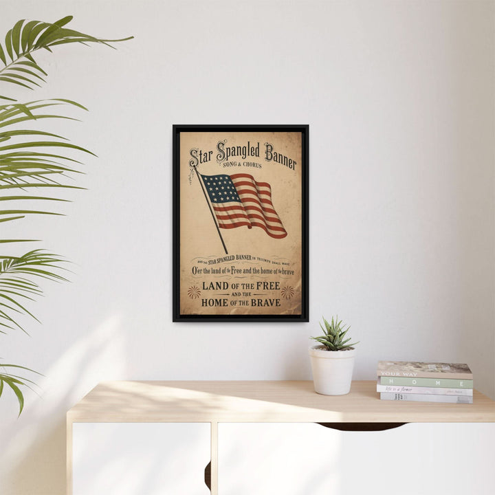Star - Spangled Honor | Framed Patriotic Canvas Wall Art - Canvas - Texas Cowboy Creations