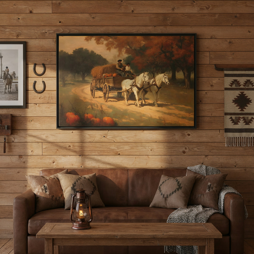 Fathers & Sons, Autumn Ride - Canvas - Texas Cowboy Creations