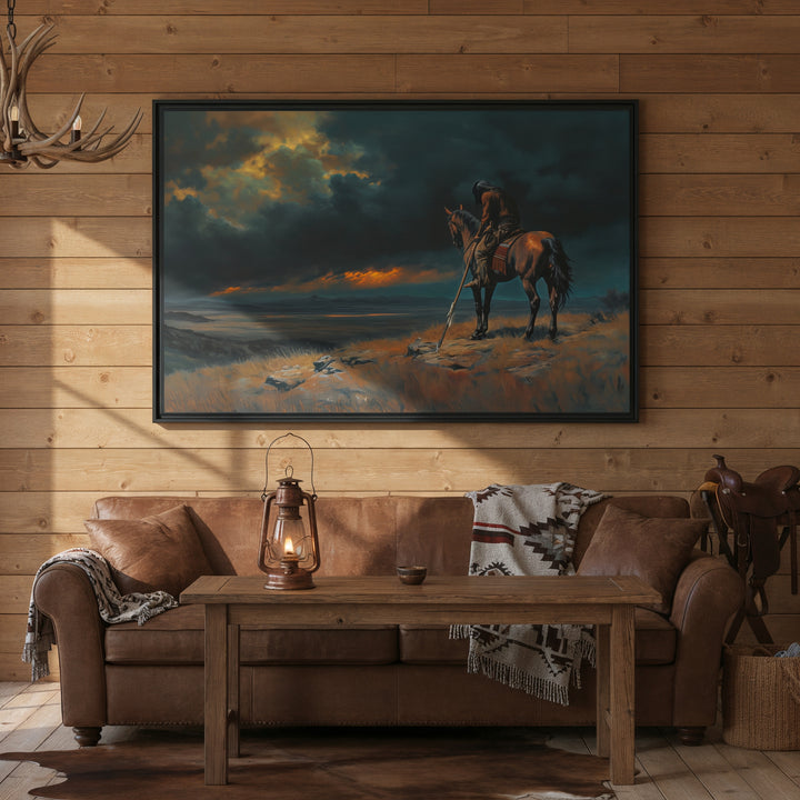 When the Sky Grows Heavy - Canvas - Texas Cowboy Creations