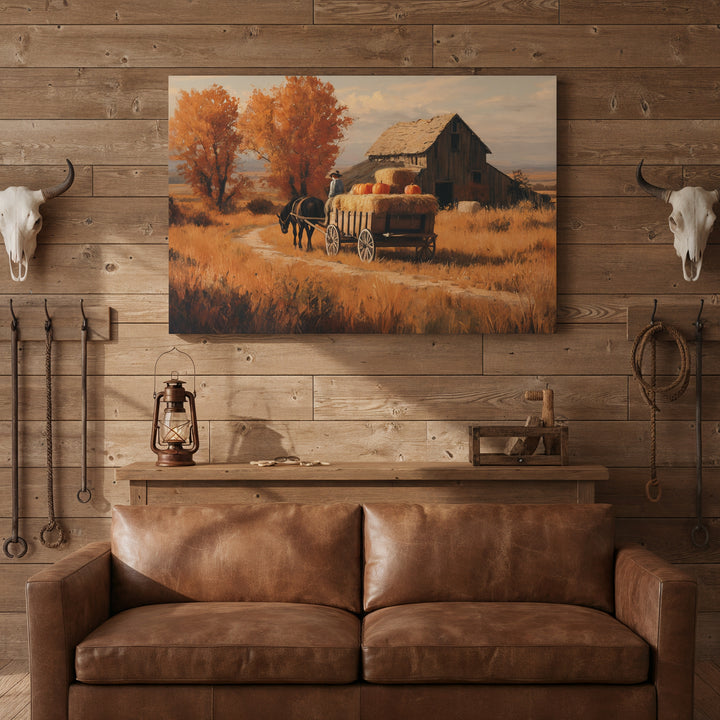 Autumn with Grampa - Canvas - Texas Cowboy Creations