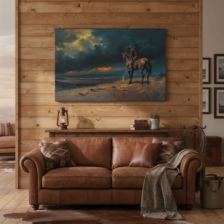 When the Sky Grows Heavy - Canvas - Texas Cowboy Creations