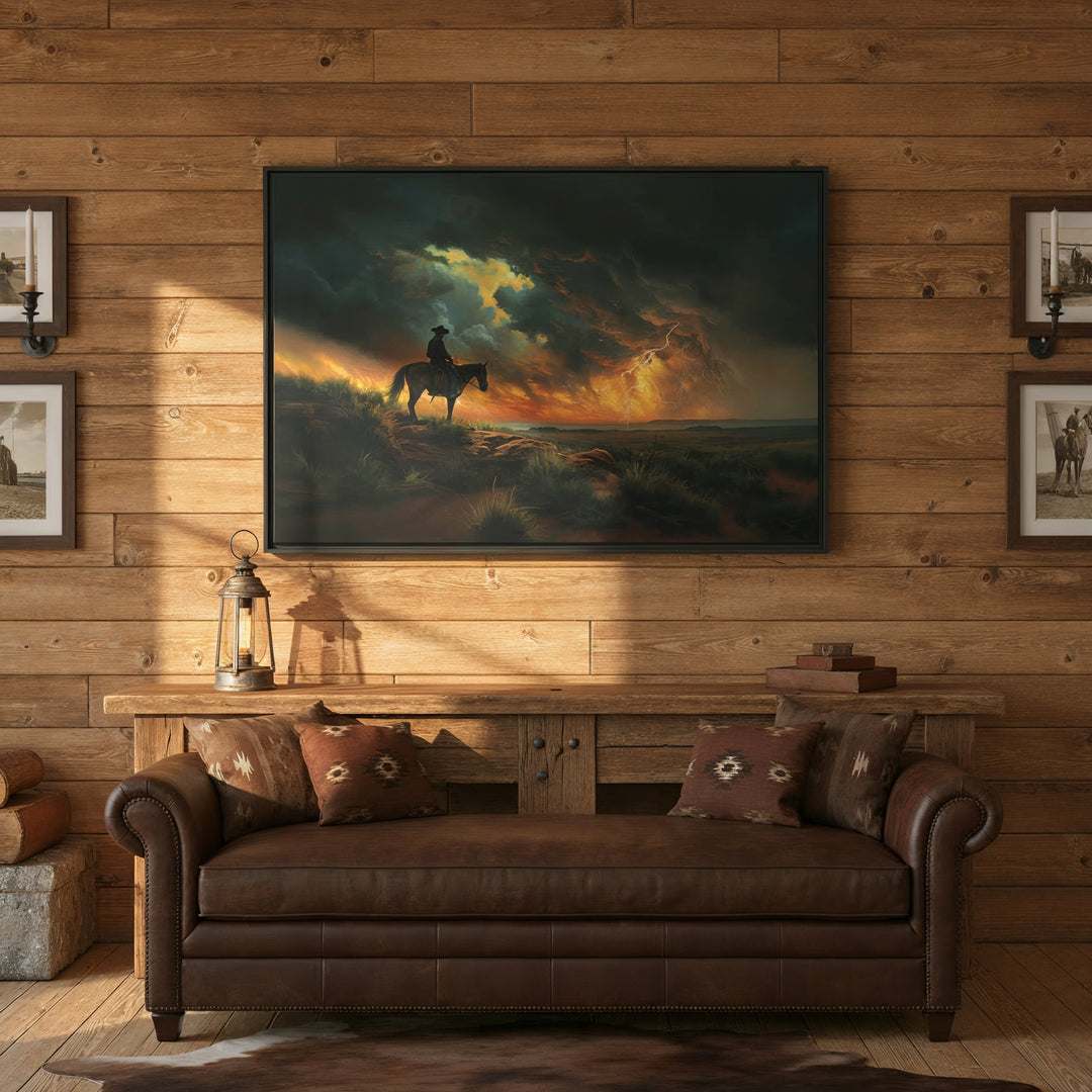 Cowboy’s Sunset Storm - Canvas - Texas Cowboy Creations