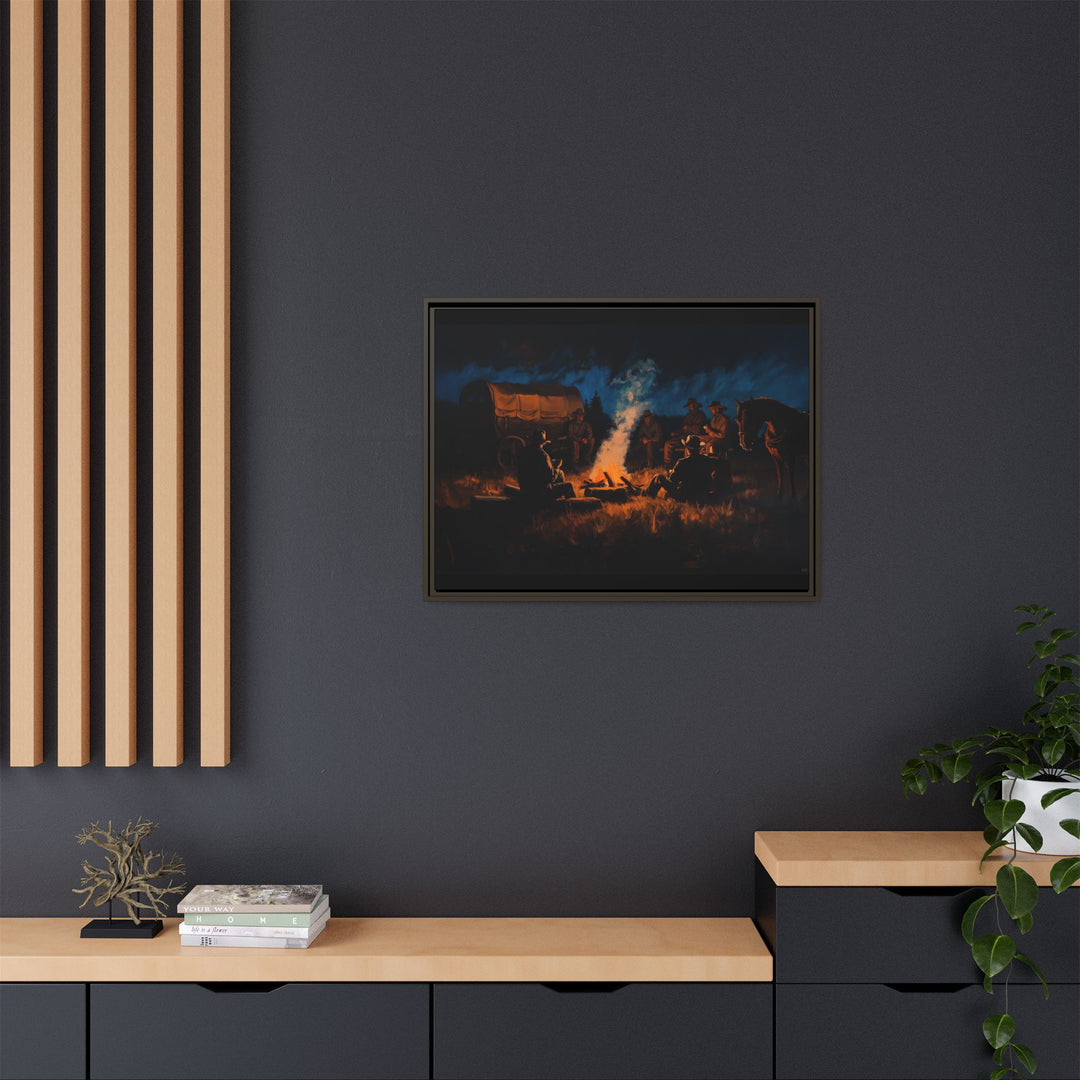 Campfire Tales – A Cowboy’s Night – Framed Horizontal - Texas Cowboy Creations