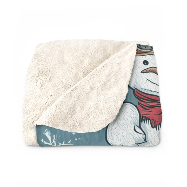 Cowboy Snowman Sherpa Fleece — Cozy Western Christmas Throw