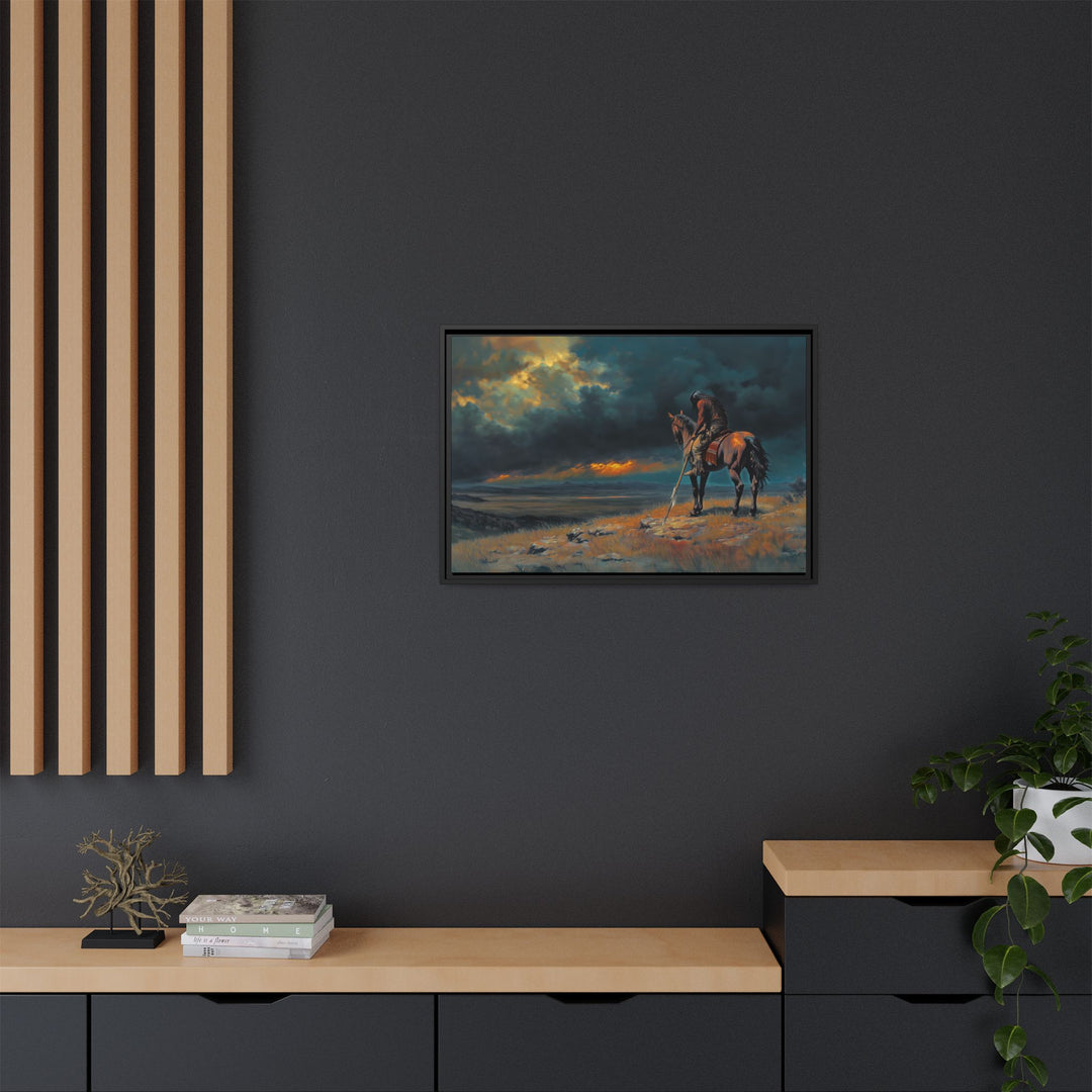 Warrior of the Dying Sun - Framed Horizontal - Texas Cowboy Creations