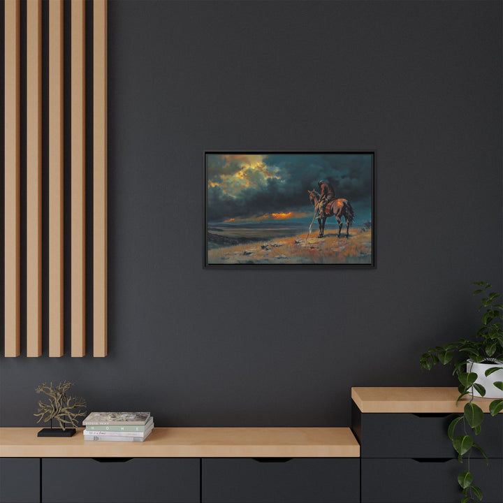Warrior of the Dying Sun - Framed Horizontal - Texas Cowboy Creations