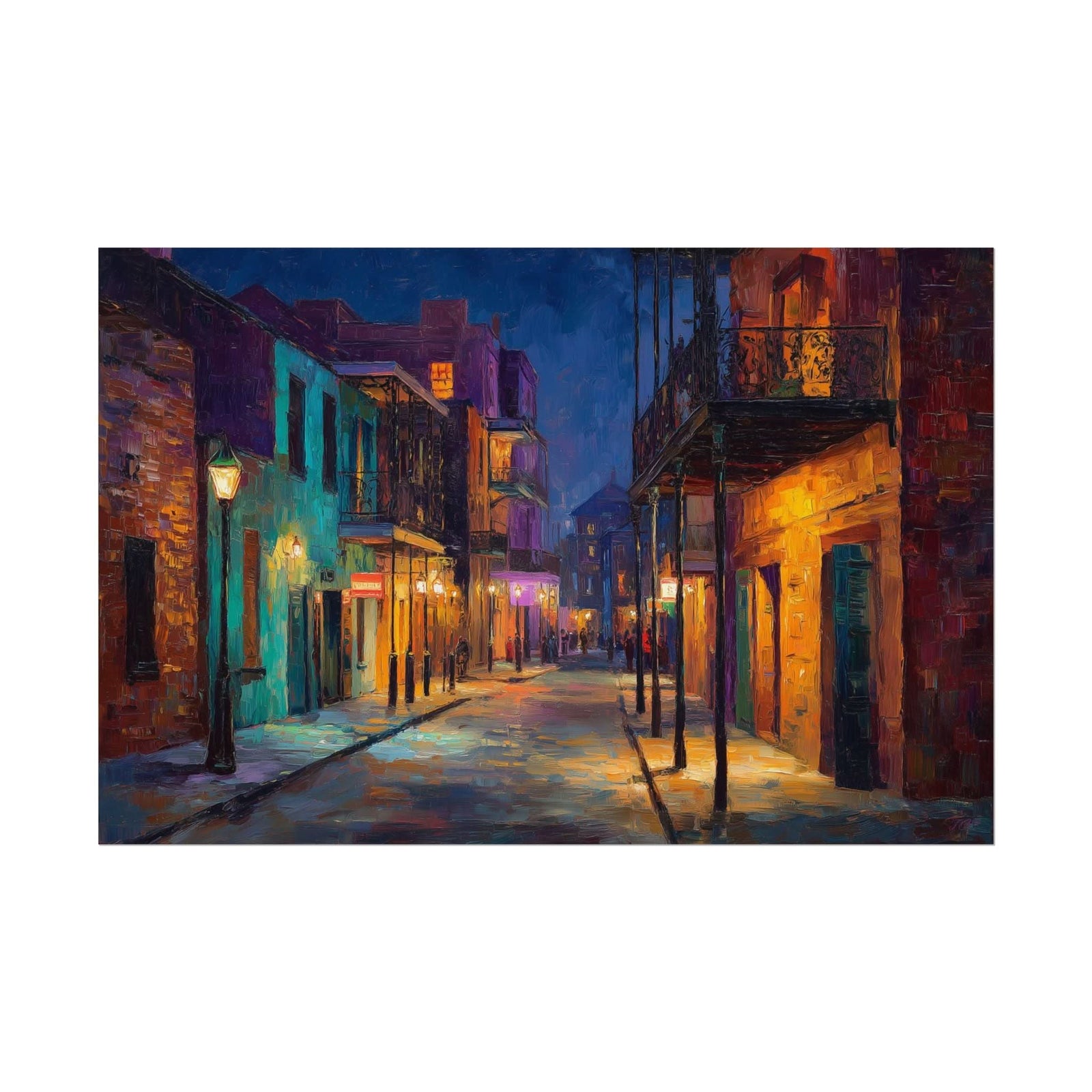 Quiet Night on Royal Street | Fine Art Print - Poster - Texas Cowboy Creations