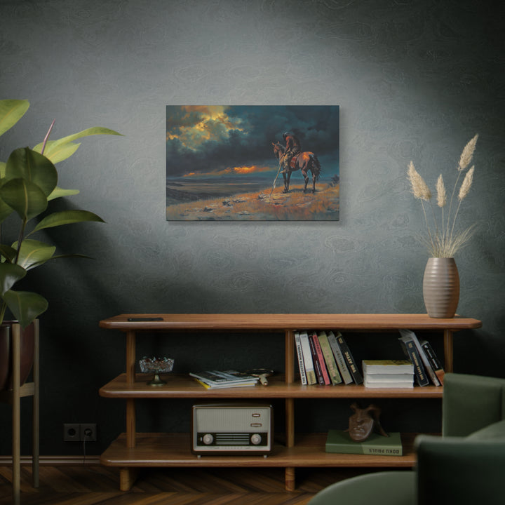 Warrior of the Dying Sun - Horizontal Canvas - Texas Cowboy Creations