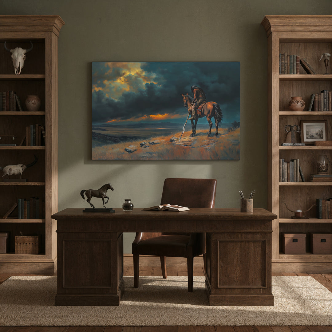 When the Sky Grows Heavy - Canvas - Texas Cowboy Creations