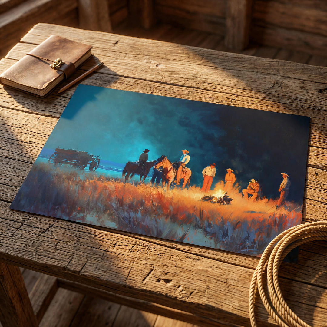 Fires of the Frontier | Fine Art Print - Poster - Texas Cowboy Creations