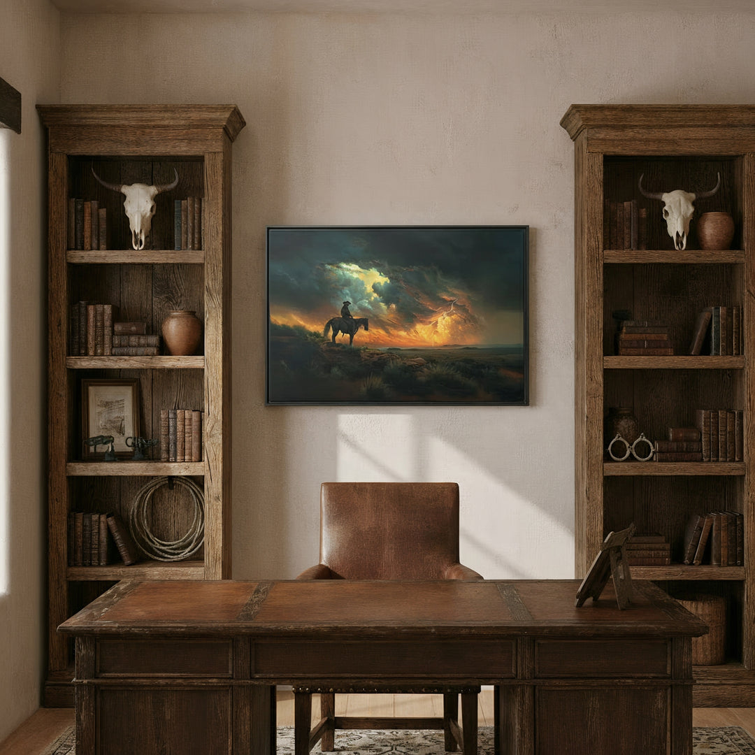 Cowboy’s Sunset Storm - Canvas - Texas Cowboy Creations