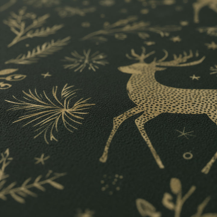 Golden Reindeer Woodland Sherpa Blanket - Home Decor - Texas Cowboy Creations