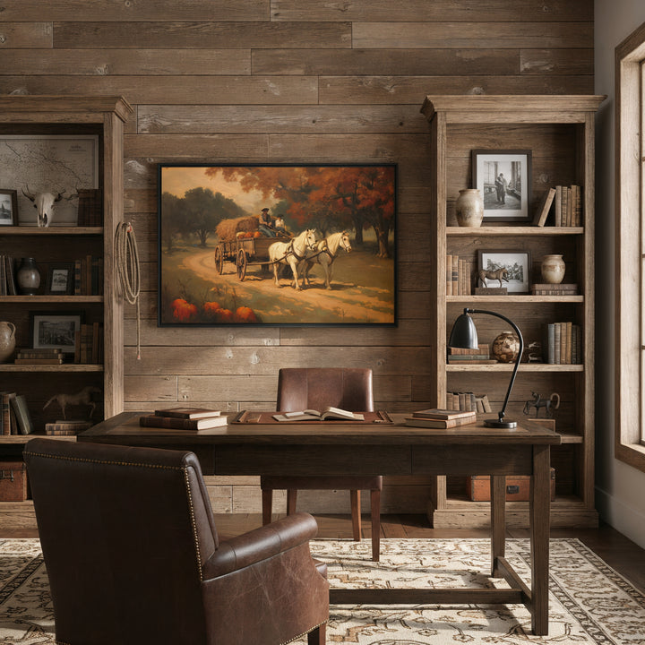 Fathers & Sons, Autumn Ride - Canvas - Texas Cowboy Creations