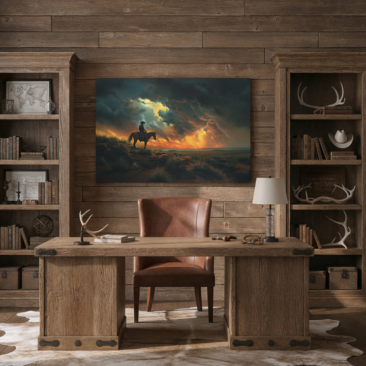 Cowboy’s Sunset Storm - Canvas - Texas Cowboy Creations