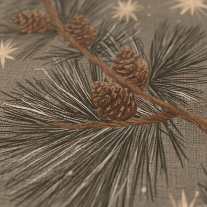 Golden Pines &amp; Stars Sherpa Blanket — Cozy Fleece Throw with Rustic Winter Pine Design - Home Decor - Texas Cowboy Creations