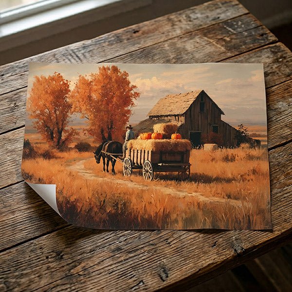 Autumn with Grampa | Fine Art Print - Poster - Texas Cowboy Creations