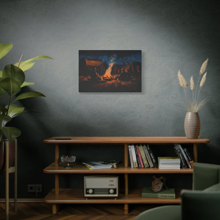Campfire Tales - A Cowboy’s Night - Horizontal Canvas - Texas Cowboy Creations