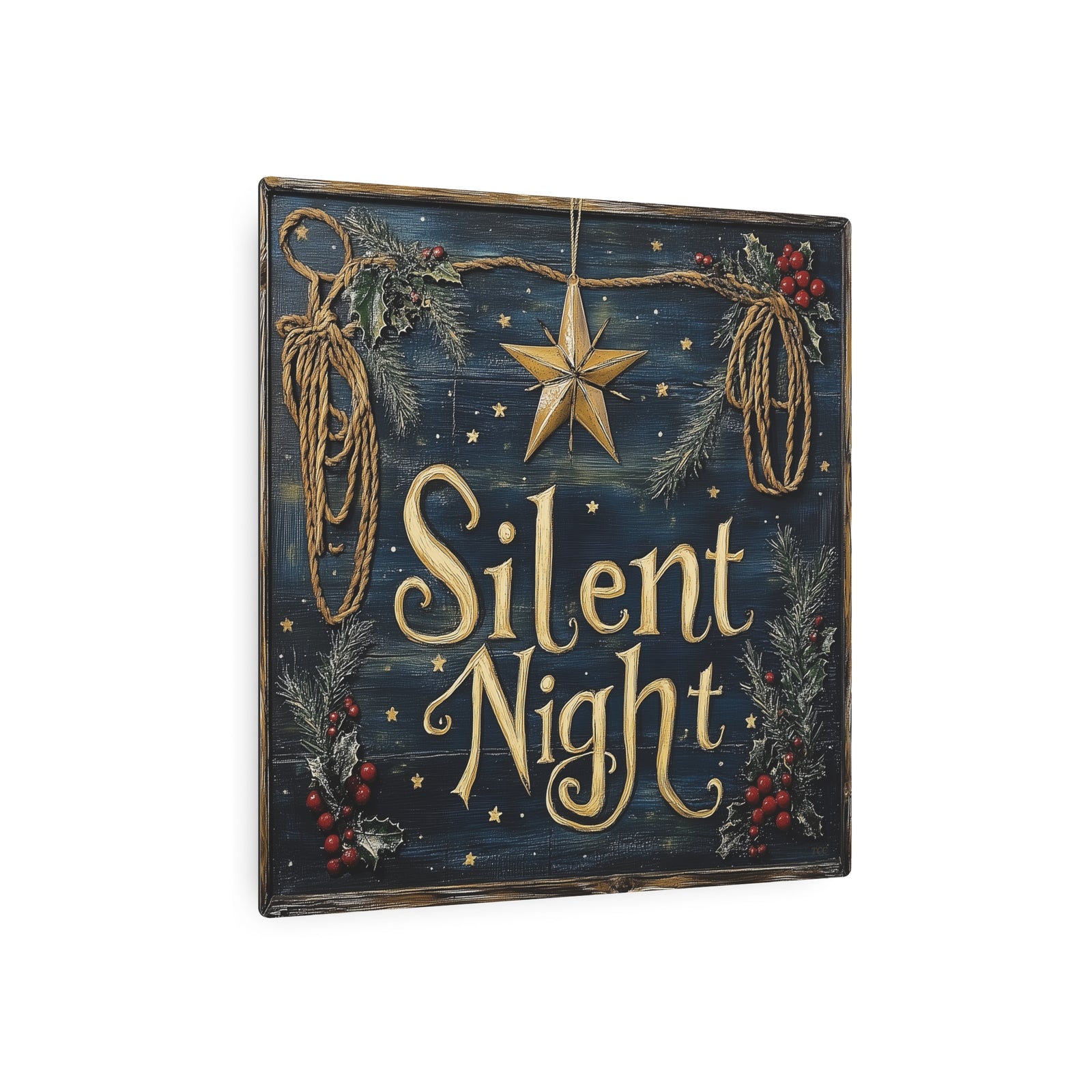 Silent Night | Holiday Metal Sign - Texas Cowboy Creations