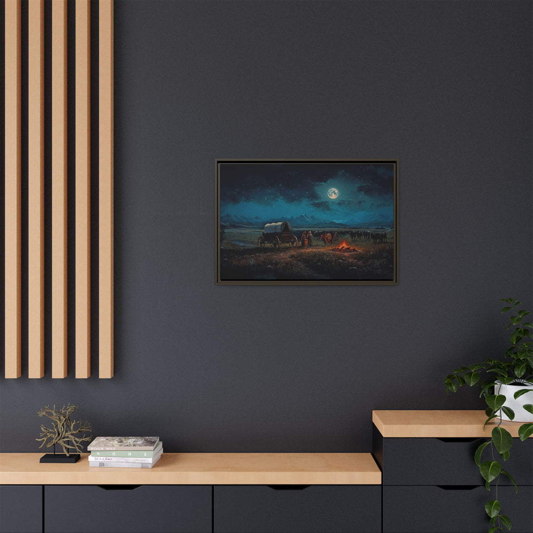 Under the Moonlit Prairie Sky | Framed Horizontal - Texas Cowboy Creations