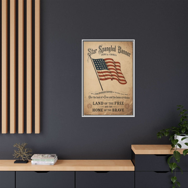 Star - Spangled Honor | Framed Patriotic Canvas Wall Art - Canvas - Texas Cowboy Creations