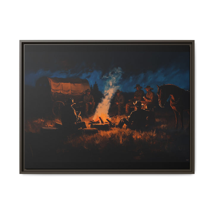 Campfire Tales – A Cowboy’s Night – Framed Horizontal - Texas Cowboy Creations