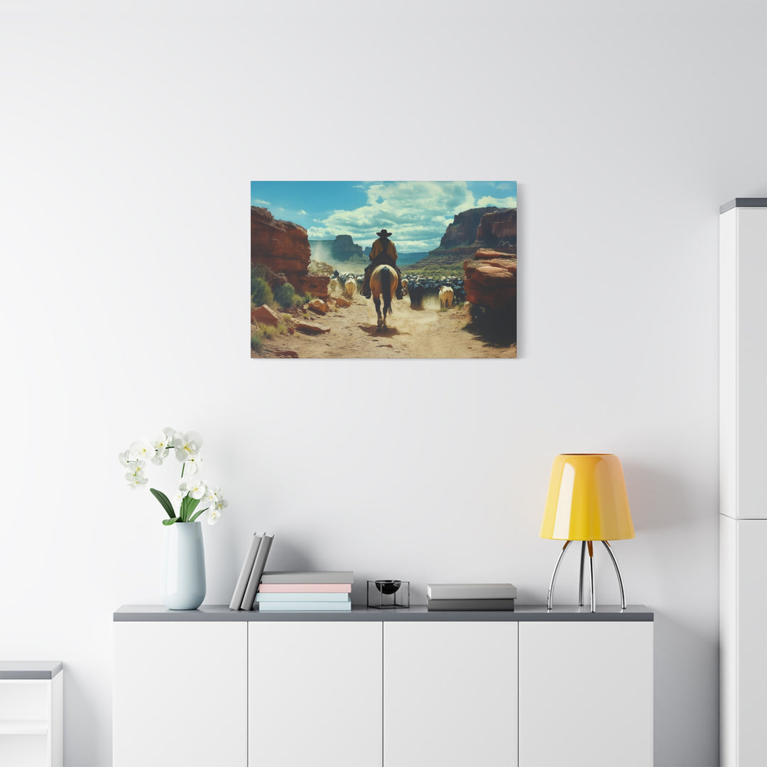 Canyon Drive - The Spirit of the West - Horizontal Canvas - Texas Cowboy Creations