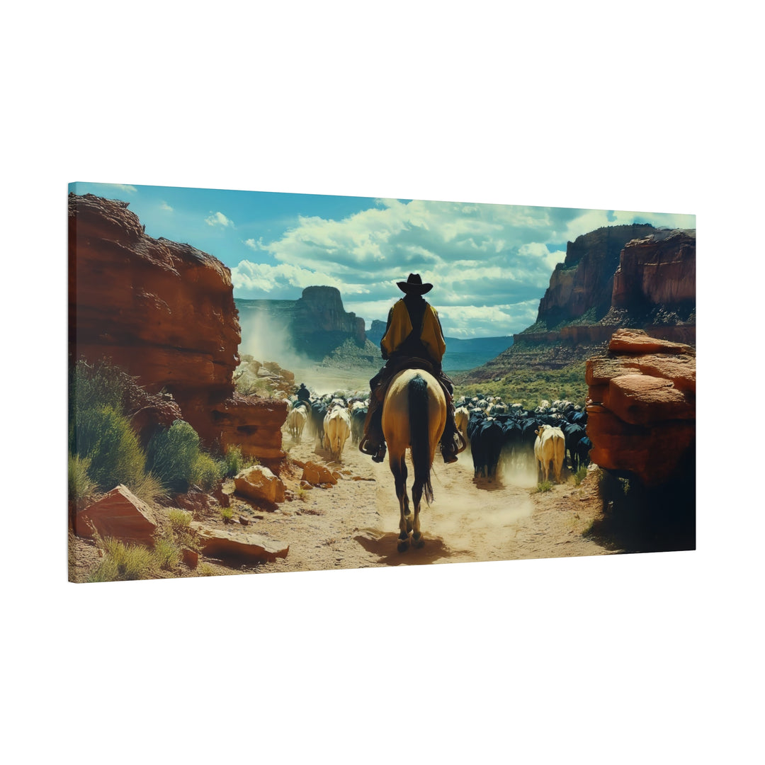 Canyon Drive - The Spirit of the West - Horizontal Canvas - Texas Cowboy Creations