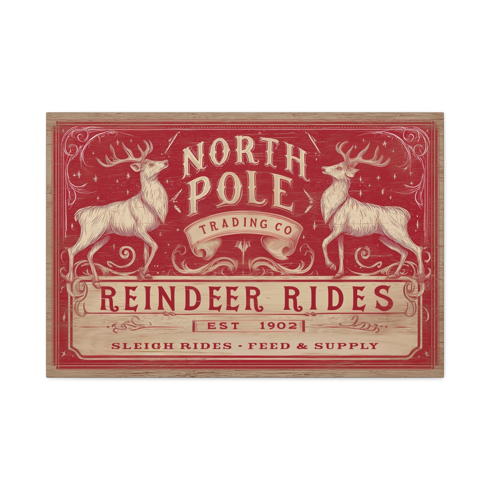 North Pole Trading Co. – Reindeer Rides Canvas - Texas Cowboy Creations