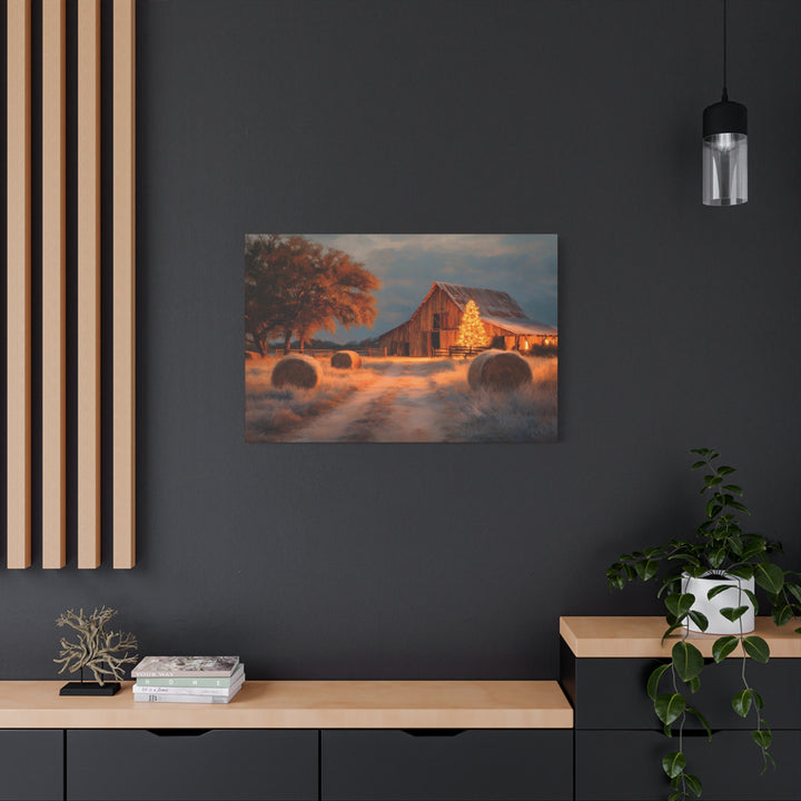 Country Christmas Eve Canvas - Texas Cowboy Creations