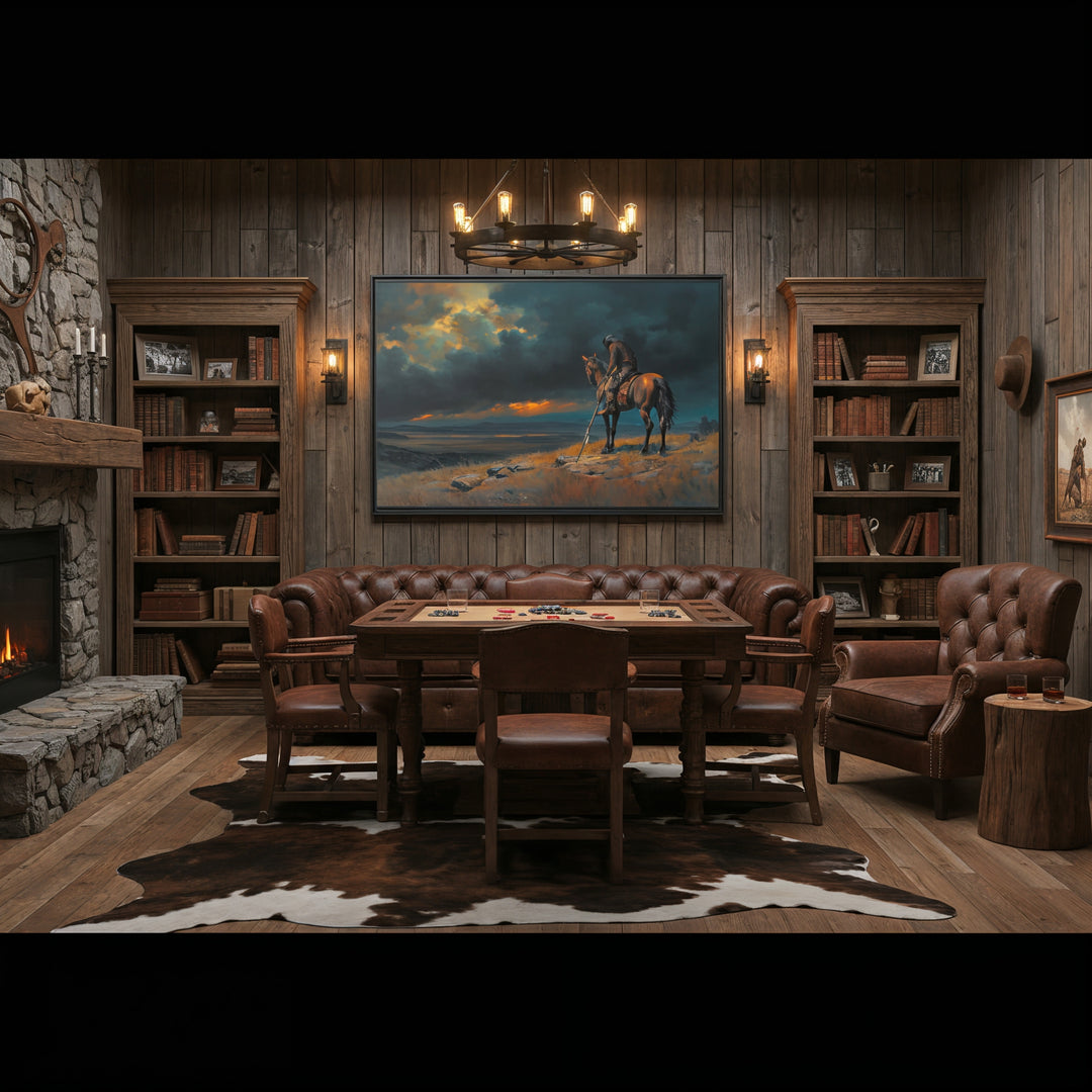 When the Sky Grows Heavy - Canvas - Texas Cowboy Creations