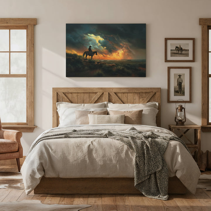 Cowboy’s Sunset Storm - Canvas - Texas Cowboy Creations
