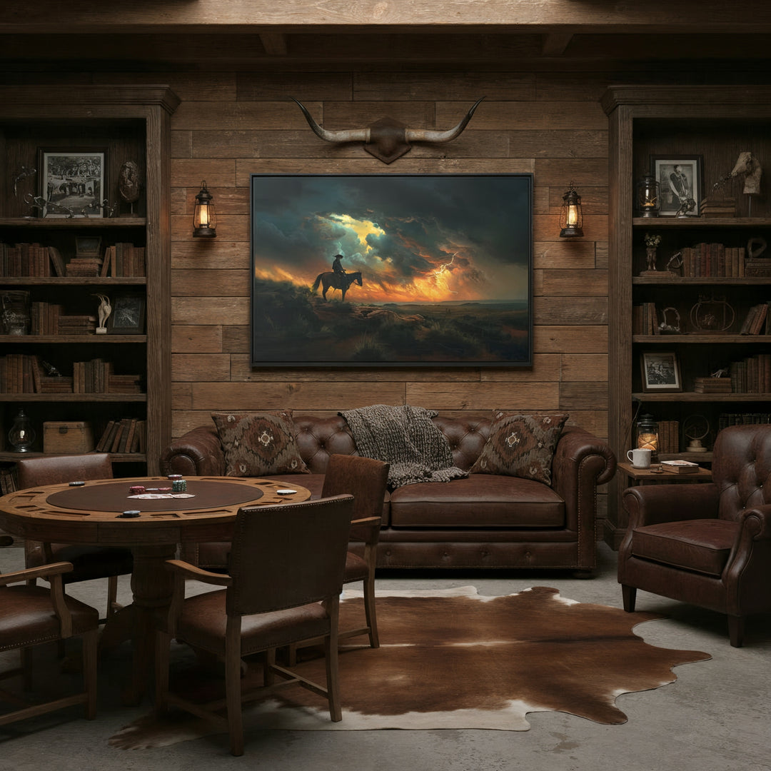 Cowboy’s Sunset Storm - Canvas - Texas Cowboy Creations