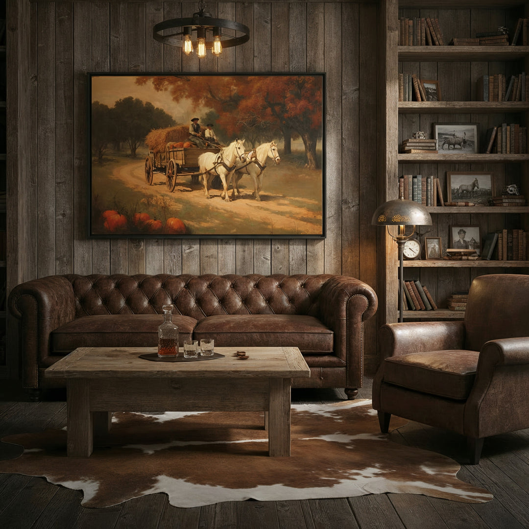 Fathers & Sons, Autumn Ride - Canvas - Texas Cowboy Creations