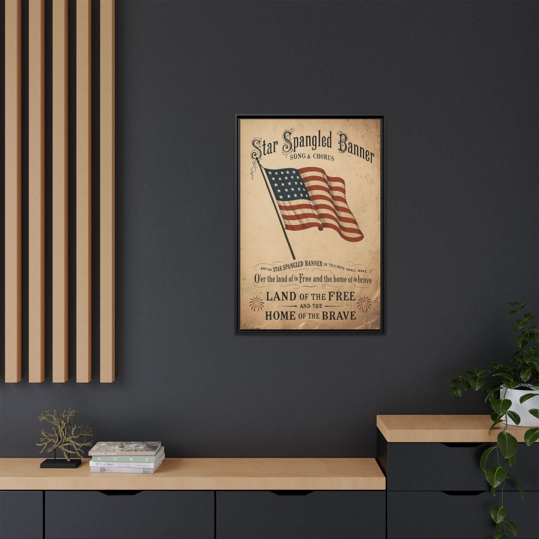 Star - Spangled Honor | Framed Patriotic Canvas Wall Art - Canvas - Texas Cowboy Creations