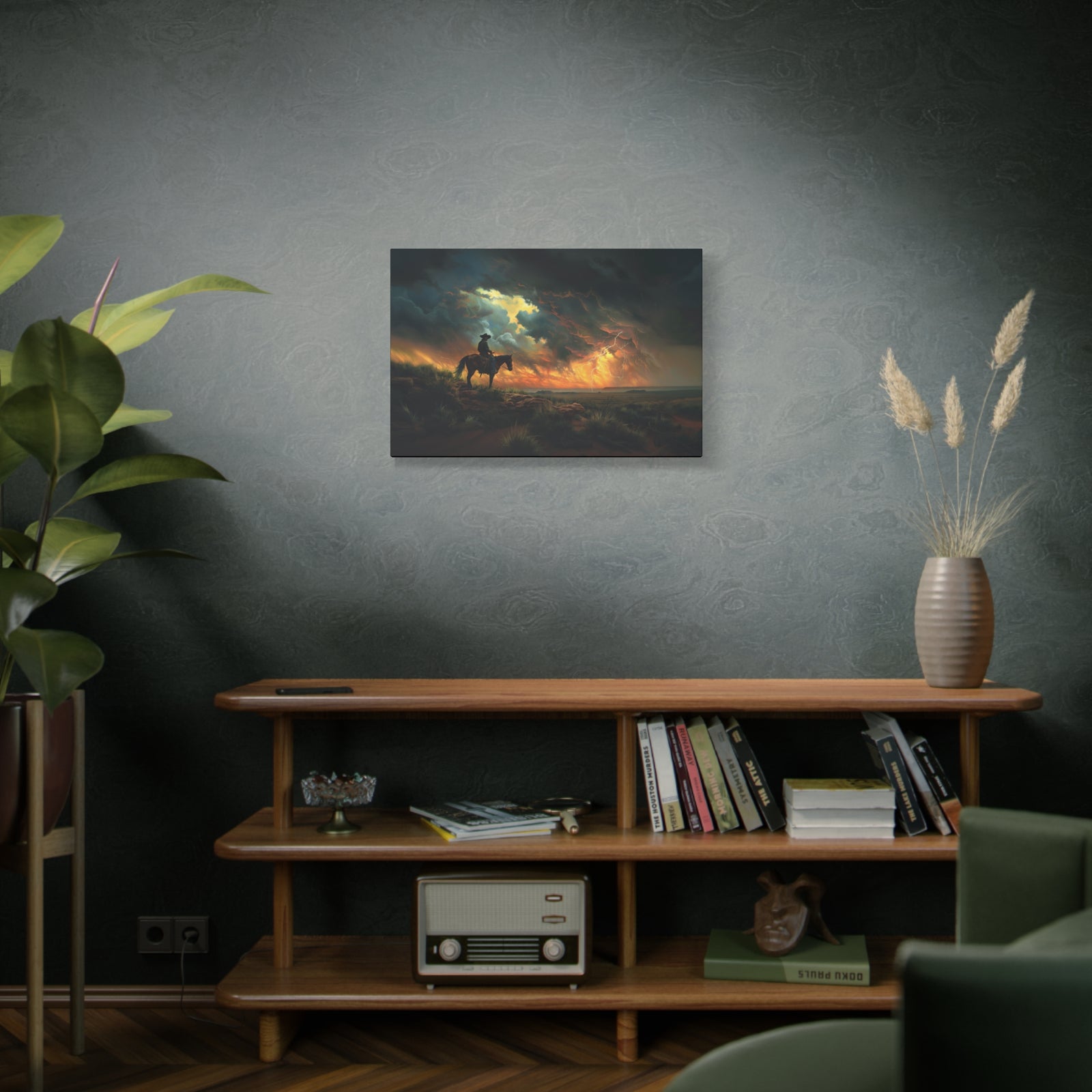 Cowboy’s Sunset Storm Horizontal Canvas - Texas Cowboy Creations