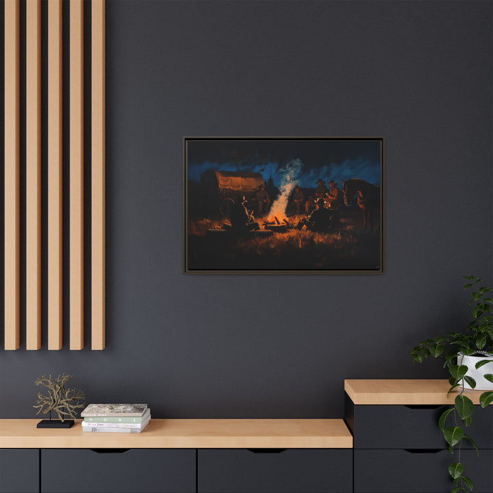 Campfire Tales – A Cowboy’s Night – Framed Horizontal - Texas Cowboy Creations